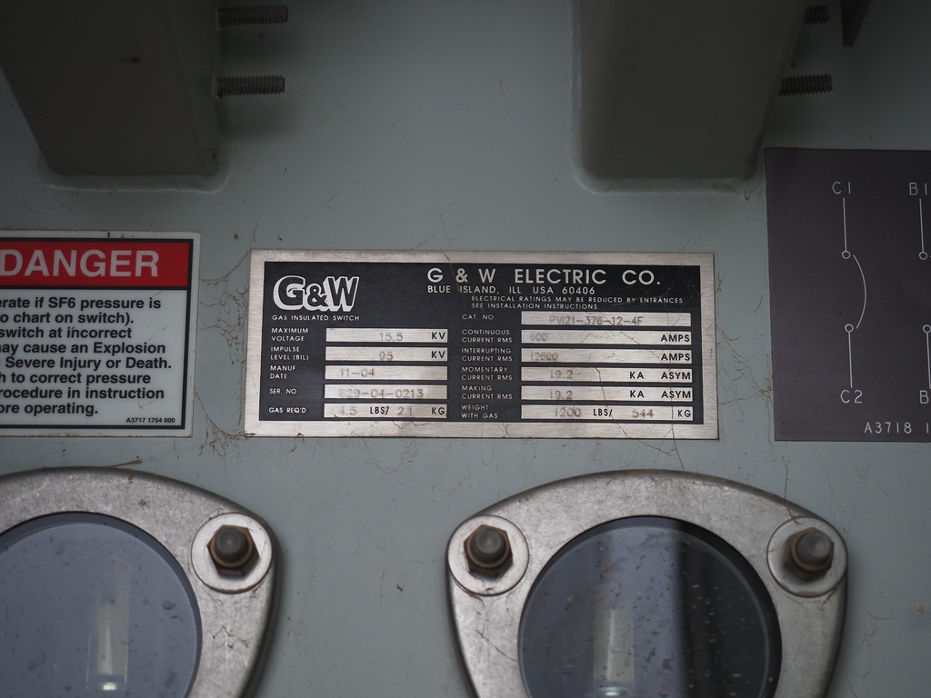 600Amp, G&W, 15.5kV, Cat. No. PVI21-376-12-4F