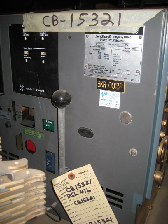 1600 Amp, WESTINGHOUSE, DSL-416, 480 V., M/O, D/O, FUSED, AMPTECTOR L,S: -1