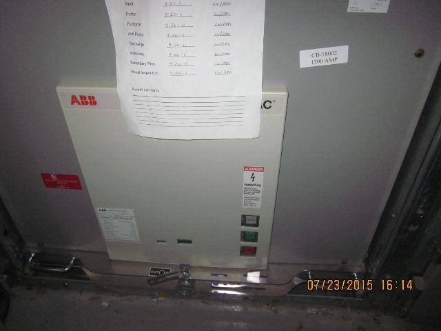 1200 Amp, ABB, AMVAC, 4160 V., 2009, ELECTRICALLY OPERATED, UNUSED:1