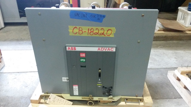 1200 Amp, ABB, ADVAC, 13.8 KV, 125 VDC CLOSE & TRIP, UNUSED:1