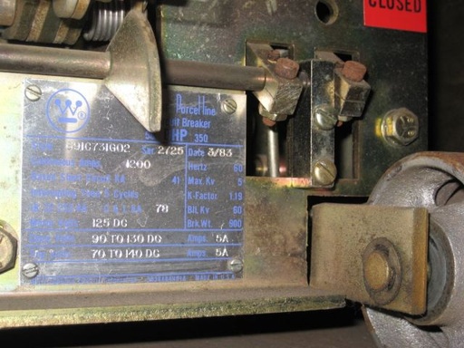 [028318] 1200 Amp, WESTINGHOUSE, 50DH-P-350, 4160 V., 1983, 125 VDC C & T, PIP DESIGN: -1