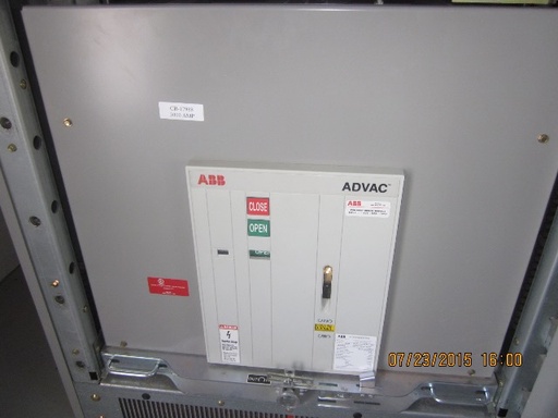 [039921] 3000 Amp, ABB, ADVAC, 4160 V., 2009, ELECTRICALLY OPERATED, UNUSED:1