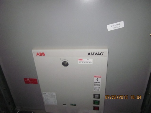 [039927] 1200 Amp, ABB, AMVAC, 4160 V., 2009, ELECTRICALLY OPERATED, UNUSED:1
