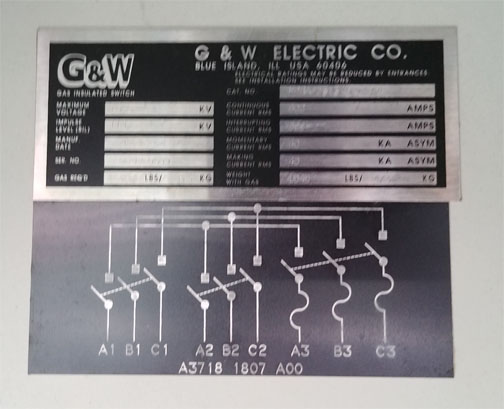 [042262] 600 Amp, G & W, No. FPRAM33-376F-40PI, 15500 V., FUSED, 3-WAY GAS