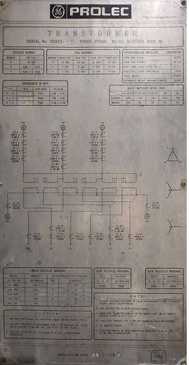 [045042] 15/20/25/28 MVA, 138000D-4360Y/2515x4360Y/2515 GE PROLEC SUBSTATION TRANSFORMER