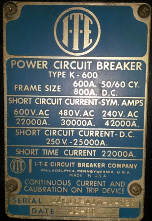 [012067] 400 Amp, ITE, OD3, 480 V., MAN.OP.;-1